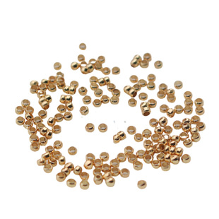 14k包金保色定位珠定位管夹扁固定diy手链饰品配件手工串珠收尾扣