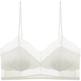 宝诗嫣性感薄款美背吊带内衣女小胸细肩带文胸法式蕾丝可外穿胸罩