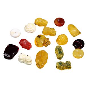 二代蜜蜡配件diy手工树脂合成血珀吊坠貔貅平安扣小提溜蓝珀手链