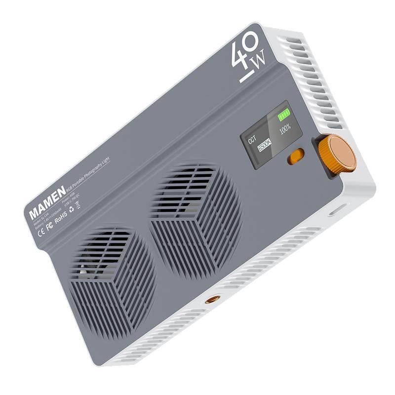 mamen慢门C04补光灯40W冷暖三色rgb全彩摄影打光灯户外led平板灯下巴灯拍照摄像口袋直播外拍便携相机补光灯