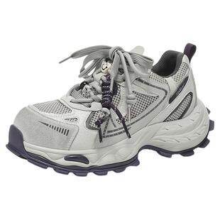 星期六厚底老爹鞋女款新款春季网面透气鞋运动休闲鞋百搭增高女鞋