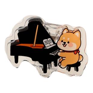 柴犬音乐夹亚克力钢琴小提琴吉他夹子便签夹试卷夹文件夹PP夹礼品