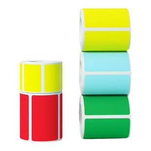 德佟热敏彩色方形标签打印纸不干胶二维条码服装吊牌价格食品商超价格标签纸固定资产货架号贴纸可定制纸