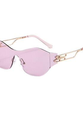 圆方脸显脸小防紫外线无框墨镜