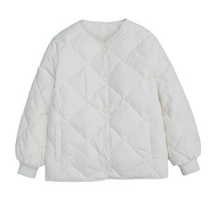 300斤大码女装羽绒棉服女胖mm短款2025新款菱格时尚冬装棉衣外套