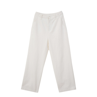 忘城H1483座/风携清浅/26春季新款白色汉麻棉裤子百搭牛仔直筒裤