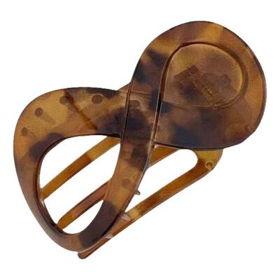 气质8字形发夹后脑勺抓夹时尚豹纹波点发卡高档磨砂盘发鲨鱼夹子