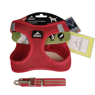 外贸出口狗狗胸背带牵引绳夏薄透气三明治网布幼犬奶狗中小型犬猫