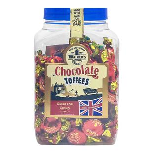 英国进口零食巧克力糖果软糖 walkers沃尔克斯太妃糖黑巧味礼罐装