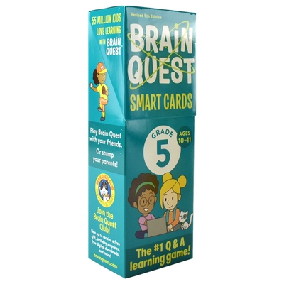 Brain Quest Smart Cards Grade 5 大脑任务 bq互动问答卡 5年级 益智卡片 1500+问题 数学科学英语历史地理 英文原版进口儿童图书