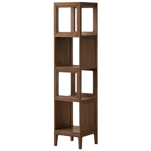 方迪北美黑胡桃木实木收纳架榫卯自由组合格子柜书架家用墙角书柜