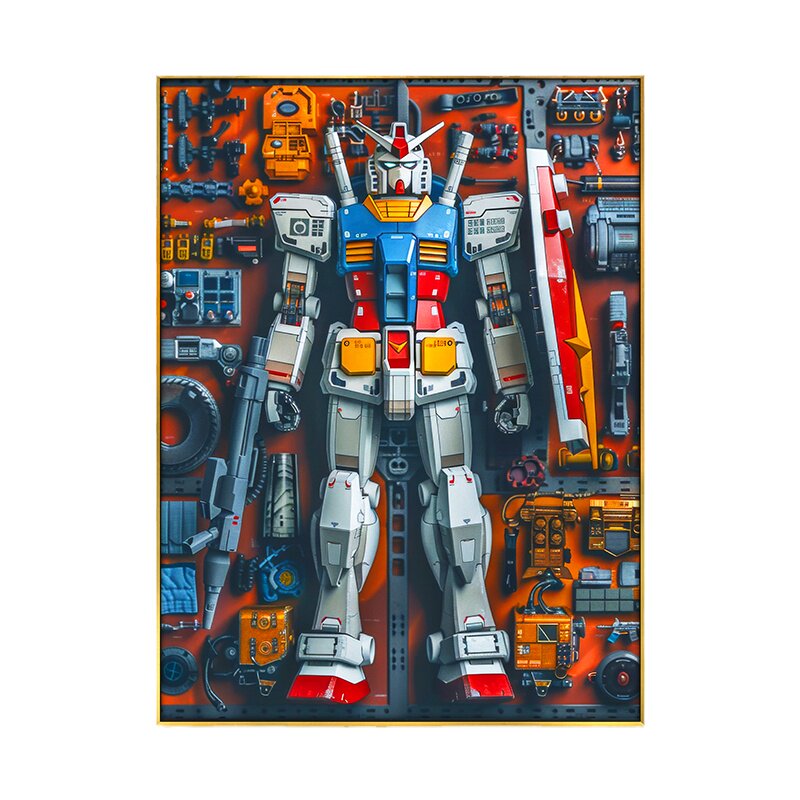 SD敢达挂画高达动漫装饰画发光画