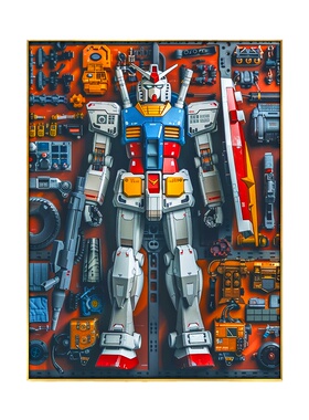 SD敢达挂画高达动漫装饰画发光画