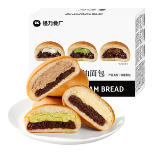 怪力食厂红豆奶油面包480g/箱