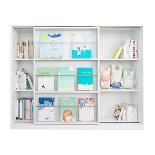 可比熊实木儿童书架宝宝绘本架幼儿园大容量玩具收纳柜书柜置物架