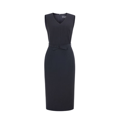 VERTOW收腰系带款通勤连衣裙