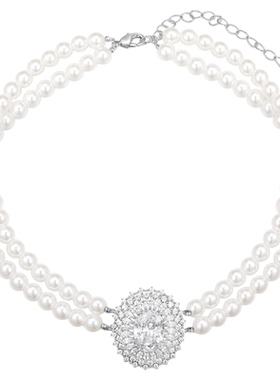 BELLEBIANCA锆石珍珠项链