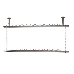 32mm防风不锈钢管晾衣杆阳台顶装固定式一根单杆晾衣架挂凉晒吊杆