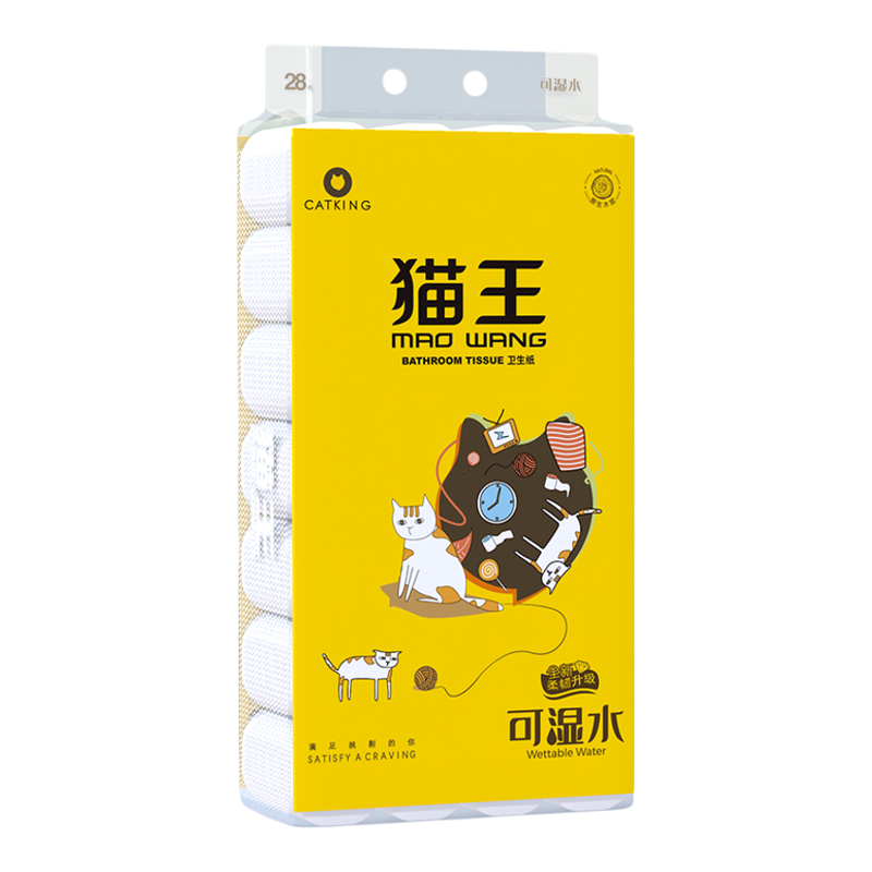猫王10斤28卷可湿水卫生纸