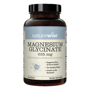 Naturewise双甘氨酸镁镁补剂镁元素补充剂补镁成人有机螯合镁胶囊
