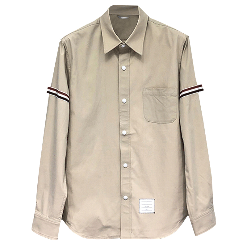 tb长袖衬衫2026秋季新款气质帅气衬衣男士宽松潮牌韩版翻领外套潮