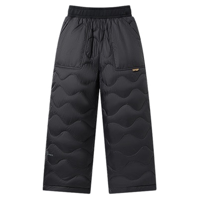 波司登秋季新款儿童羽绒裤中大童5A抗菌绒宽松廓形撞色保暖长裤