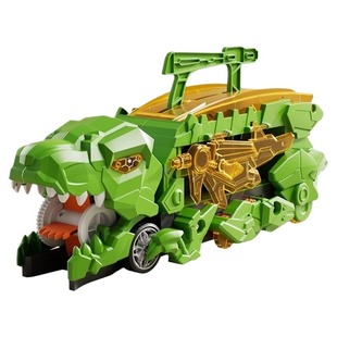 儿童滑行霸王龙恐龙吞食轨道车玩具合金小汽车停车场男孩生日礼物