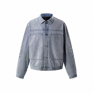 【TBHNP】Theboyhasnopatience 曙光辉月烫钻牛仔夹克外套