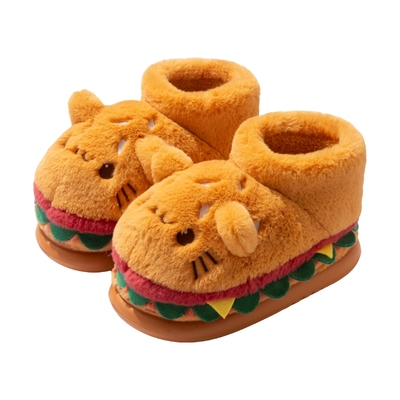 可爱汉堡小猫棉拖鞋情侣冬季2025