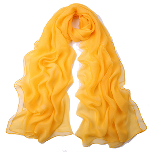 百搭丝巾女秋冬季韩版超大沙滩巾长款桑蚕丝丝巾纯色真丝披肩围巾