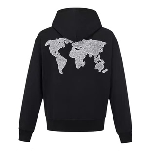 GOODBRAND 2025FW GOOD地图亮片绣基础logo拉链开衫卫衣外套男女