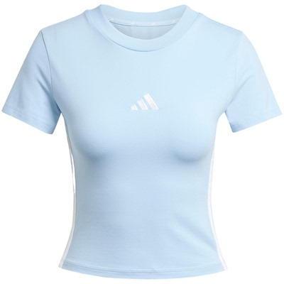 【自营】adidas阿迪达斯女子短袖短款修身跑步运动服T恤JE1241