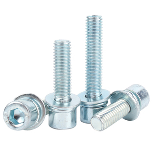 8.8级内六角三组合螺丝钉镀锌高强度螺栓平弹垫螺钉M3M4M5M6M8M12