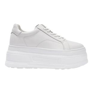 UDV2024秋季新款小白鞋厚底真皮简约时尚休闲鞋系带圆头舒适女鞋