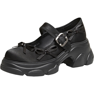 TATA他她厚底玛丽珍鞋女黑色休闲运动鞋单鞋女鞋2026新款CEG13AQ6