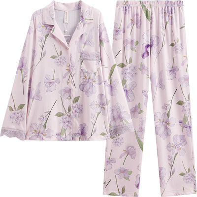 芬腾女士新款睡衣春秋季开衫长袖