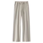 森马木耳边纯色肌理阔腿休闲裤女