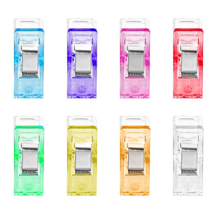 彩色透明夹子固定器塑料强力小夹子封口夹文具夹缝纫定位夹斧头夹布工艺包边夹书本手帐夹小号办公用品