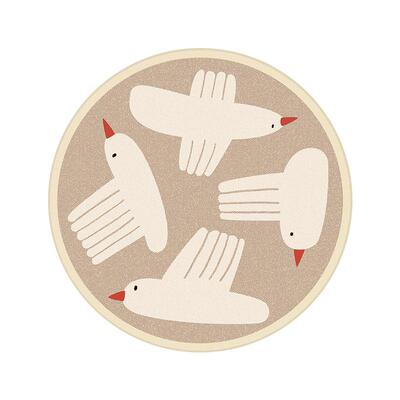 儿童房卡通圆形地毯可拆洗