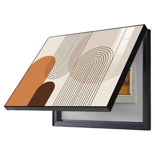 简约抽象现代电表箱装饰画竖版餐厅多媒体电闸盒餐边柜配电箱挂画