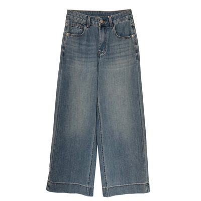 四面弹显瘦高腰直筒九分牛仔裤