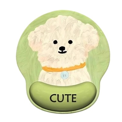 可爱油画小狗鼠标垫女生护腕手腕垫办公室笔记本电脑键盘手托桌垫