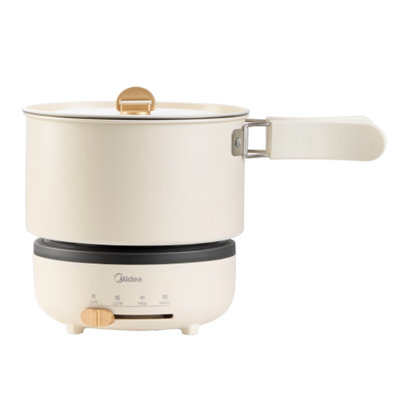 美的电煮锅304不锈钢0涂层小电锅分体式折叠便携旅行多功能泡面锅