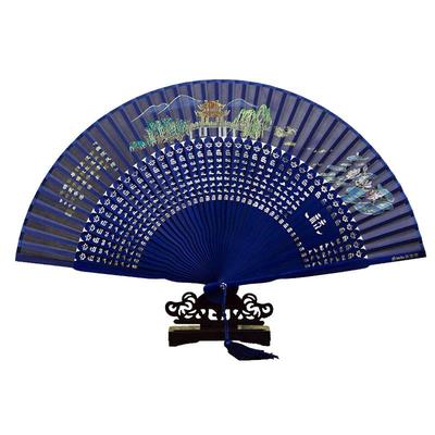 王星记西湖丝绸折扇古风舞蹈女扇