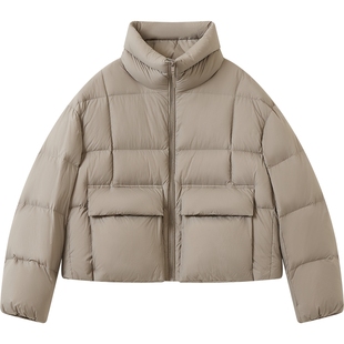 播商场同款宽松短款龟背羽绒服女25秋冬新款保暖面包服BDS4RD3585