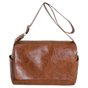 YUEN设计款ins翻盖邮差软皮托特公文上班通勤大包休闲hobo男女生