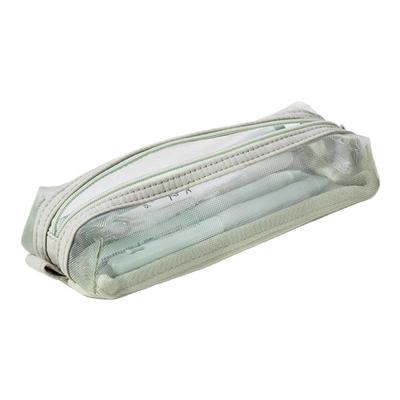 得力网纱笔袋轻韵小巧文具收纳袋高颜值便携透明文具袋学生考试用铅笔袋可带入考场初中高中生简约笔袋