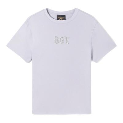 BOYLONDON夏季活力云灰紫男女纯棉短袖26年新款立体字母T恤N01130