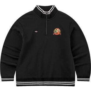 umbro茵宝官方运动卫衣复古足球女款半拉链立领女装长袖上衣卫衣