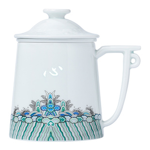 景德镇官方陶瓷玲珑同心茶漏杯办公室茶水分离杯泡茶喝茶专用水杯